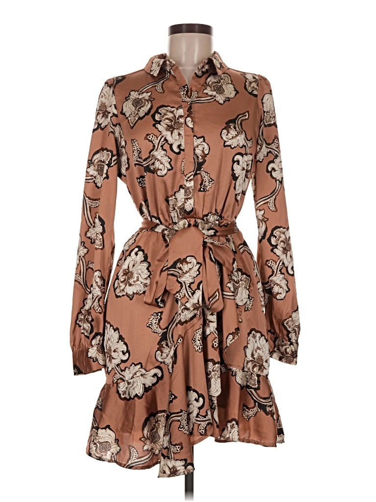 Pre-owned Express Casual Dress In Brown