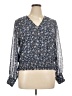 1.State 100% Polyester Blue Long Sleeve Blouse Size XL - photo 1