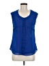 E&M Collection 100% Polyester Blue Sleeveless Blouse Size M - photo 1