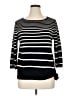 Chico's Stripes Black Pullover Sweater Size XL (3) - photo 1