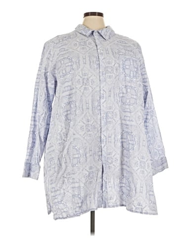 Cacique 3/4 Sleeve Button-Down Shirt (view 1)