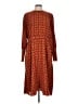 Halogen 100% Polyester Print Orange Casual Dress Size L - photo 1