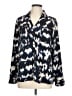 Express 100% Polyester Animal Print Blue Long Sleeve Blouse Size L - photo 1
