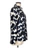 Express 100% Polyester Animal Print Blue Long Sleeve Blouse Size L - photo 4