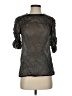 Dolan 100% Leather Black 3/4 Sleeve Top Size S - photo 1