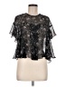 Zara 100% Polyester Black Short Sleeve Blouse Size M - photo 1