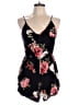 Olivaceous 100% Rayon Floral Black Romper Size L - photo 1
