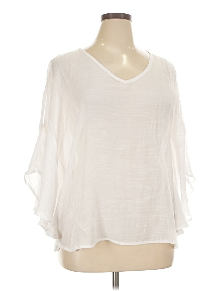 Pre-owned Assorted Brands 3/4 Sleeve Blouse In White