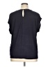 Papermoon 100% Polyester Metallic Silver Short Sleeve Blouse Size 1X - photo 2