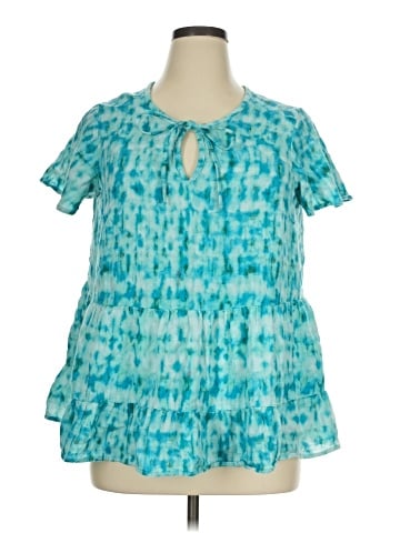 Terra & Sky Short Sleeve Blouse (view 1)