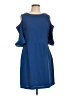 CeCe 100% Polyester Solid Blue Casual Dress Size 10 - photo 1