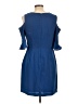 CeCe 100% Polyester Solid Blue Casual Dress Size 10 - photo 2