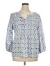 Talbots 100% Cotton Blue 3/4 Sleeve Blouse Size XL - photo 1