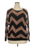 Chelsea & Theodore Chevron-herringbone Brown Pullover Sweater Size XXL - photo 1