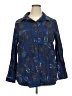 Just My Size 100% Polyester Paisley Blue 3/4 Sleeve Blouse Size 2X Plus - photo 1