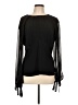 Topshop 100% Polyester Black Long Sleeve Blouse Size 12 - photo 1