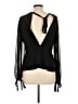 Topshop 100% Polyester Black Long Sleeve Blouse Size 12 - photo 2