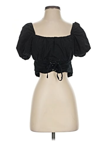 Chocolate Short Sleeve Blouse (view 1)