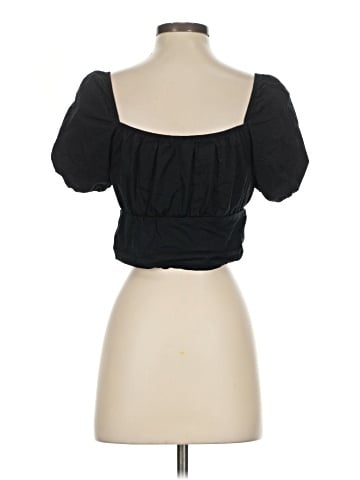 Chocolate Short Sleeve Blouse (view 2)