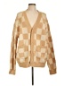 Original Use 100% Polyester Checkered-gingham Tan Cardigan Size L - photo 1