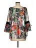 Joseph Ribkoff 100% Polyester Floral Multi Color Gray 3/4 Sleeve Blouse Size 8 - photo 2