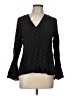 Autograph Polka Dots Black Long Sleeve Blouse Size 10 - photo 1