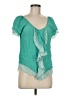 Madison Marcus 100% Silk Green Short Sleeve Silk Top Size M - photo 1