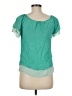 Madison Marcus 100% Silk Green Short Sleeve Silk Top Size M - photo 2