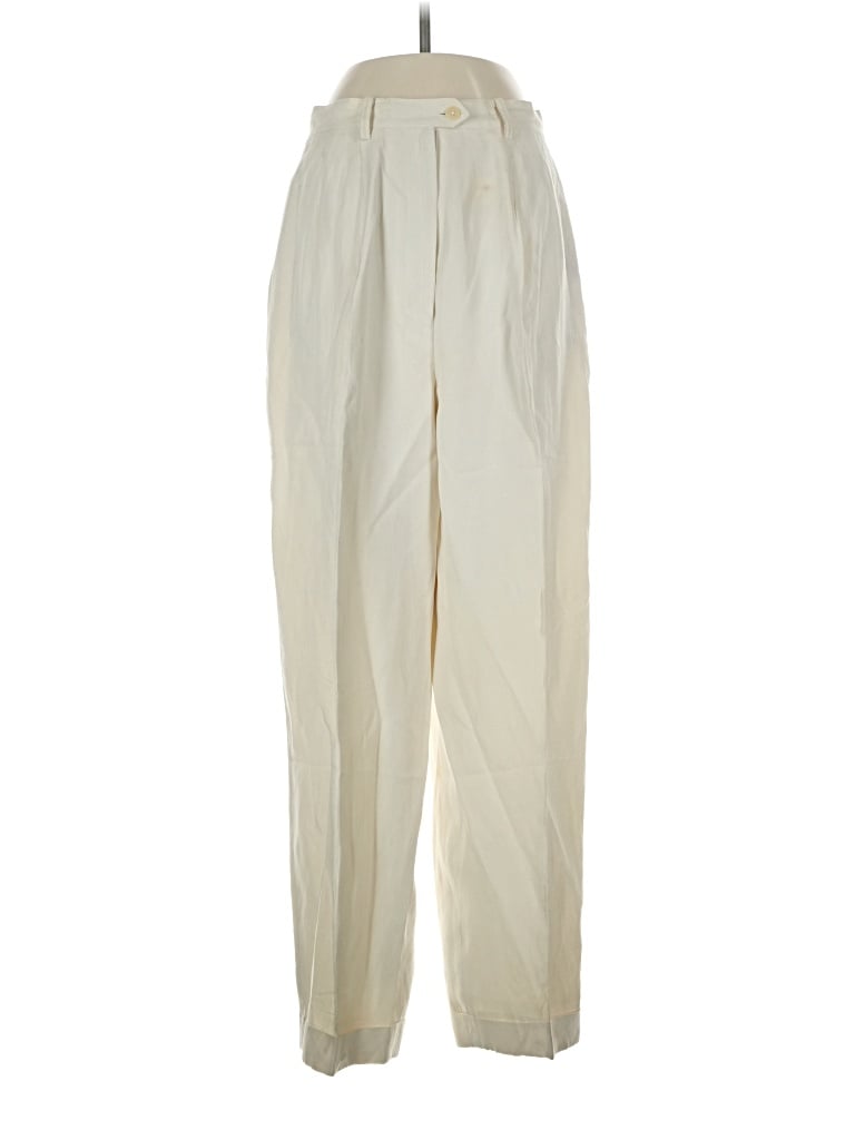 Pre-owned Polo Ralph Lauren Silk Pants In Ivory