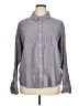 Splendid 100% Cotton Polka Dots Gray Long Sleeve Button-Down Shirt Size XL - photo 1