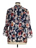 Jade 100% Polyester Floral Blue 3/4 Sleeve Blouse Size XL - photo 2