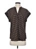 Cynthia Steffe 100% Polyester Polka Dots Brown Black Short Sleeve Blouse Size S - photo 1