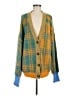 Free People Plaid Yellow Cardigan Size M - photo 1