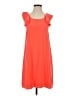 CeCe 100% Polyester Solid Orange Casual Dress Size S - photo 1