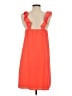 CeCe 100% Polyester Solid Orange Casual Dress Size S - photo 2