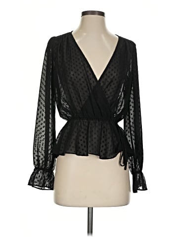 Aqua Long Sleeve Blouse (view 1)