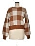 Pink Rose Checkered-gingham Brown Pullover Sweater Size M - photo 1