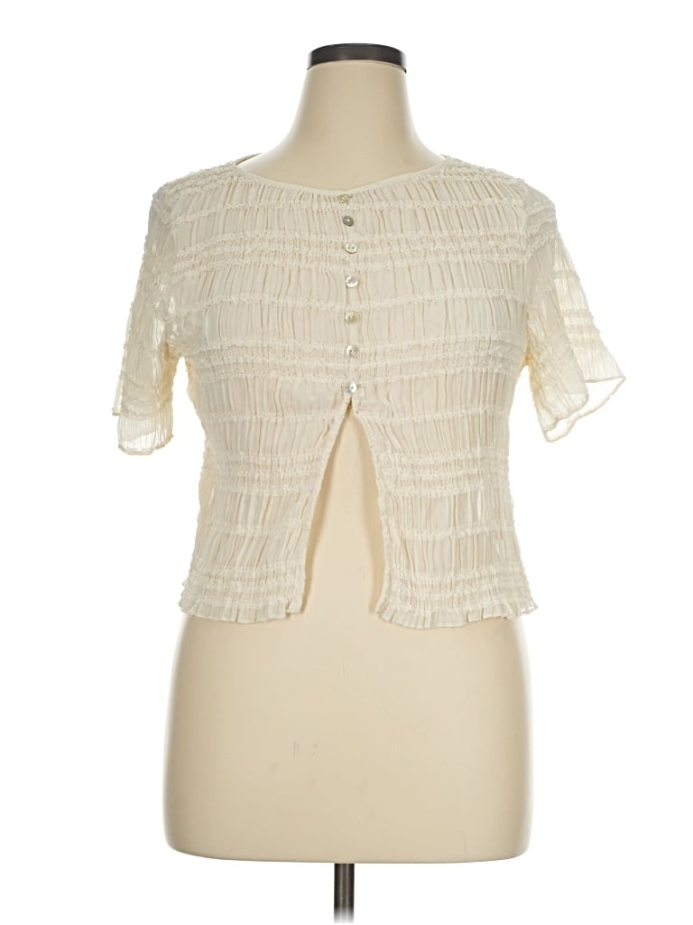 Pre-owned Vrg Grl Short Sleeve Blouse In Ivory