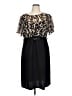 DressBarn 100% Polyester Animal Print Floral Solid Black Cocktail Dress Size 16 - photo 1