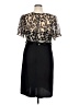 DressBarn 100% Polyester Animal Print Floral Solid Black Cocktail Dress Size 16 - photo 2