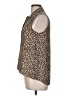 Theory 100% Silk Animal Print Brown Sleeveless Silk Top Size M - photo 5