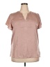 Maurices 100% Polyester Pink Short Sleeve Blouse Size XXL - photo 1