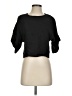 Black Crane 100% Linen Black Short Sleeve Top Size XS - photo 1