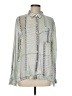 Asceno 100% Silk Tweed Green Long Sleeve Silk Top Size M - photo 1