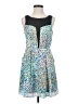 BCBGeneration 100% Polyester Print Teal Cocktail Dress Size 2 - photo 1