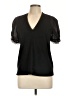 Sandro 100% Cotton Black Short Sleeve Blouse Size Lg (3) - photo 1