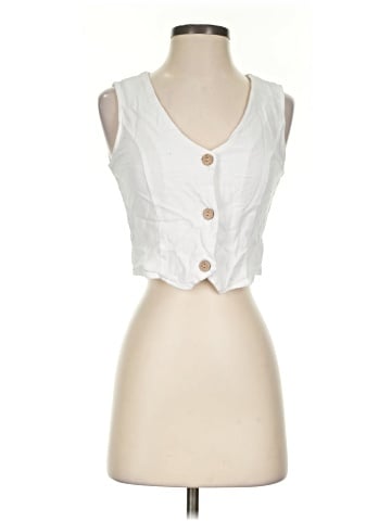 Aqua Sleeveless Button-Down Shirt (view 1)