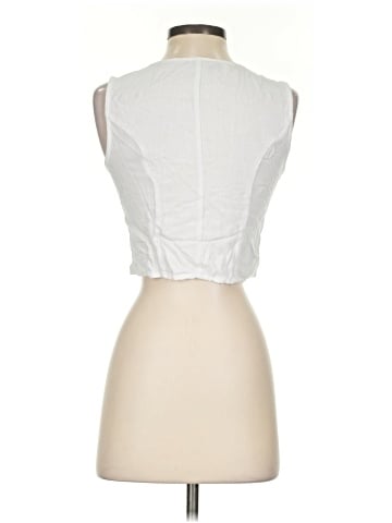 Aqua Sleeveless Button-Down Shirt (view 2)