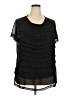 Avenue Black Short Sleeve Blouse Size 22 Plus - photo 1