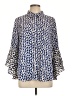 Cato 100% Polyester Polka Dots Blue 3/4 Sleeve Blouse Size L - photo 1